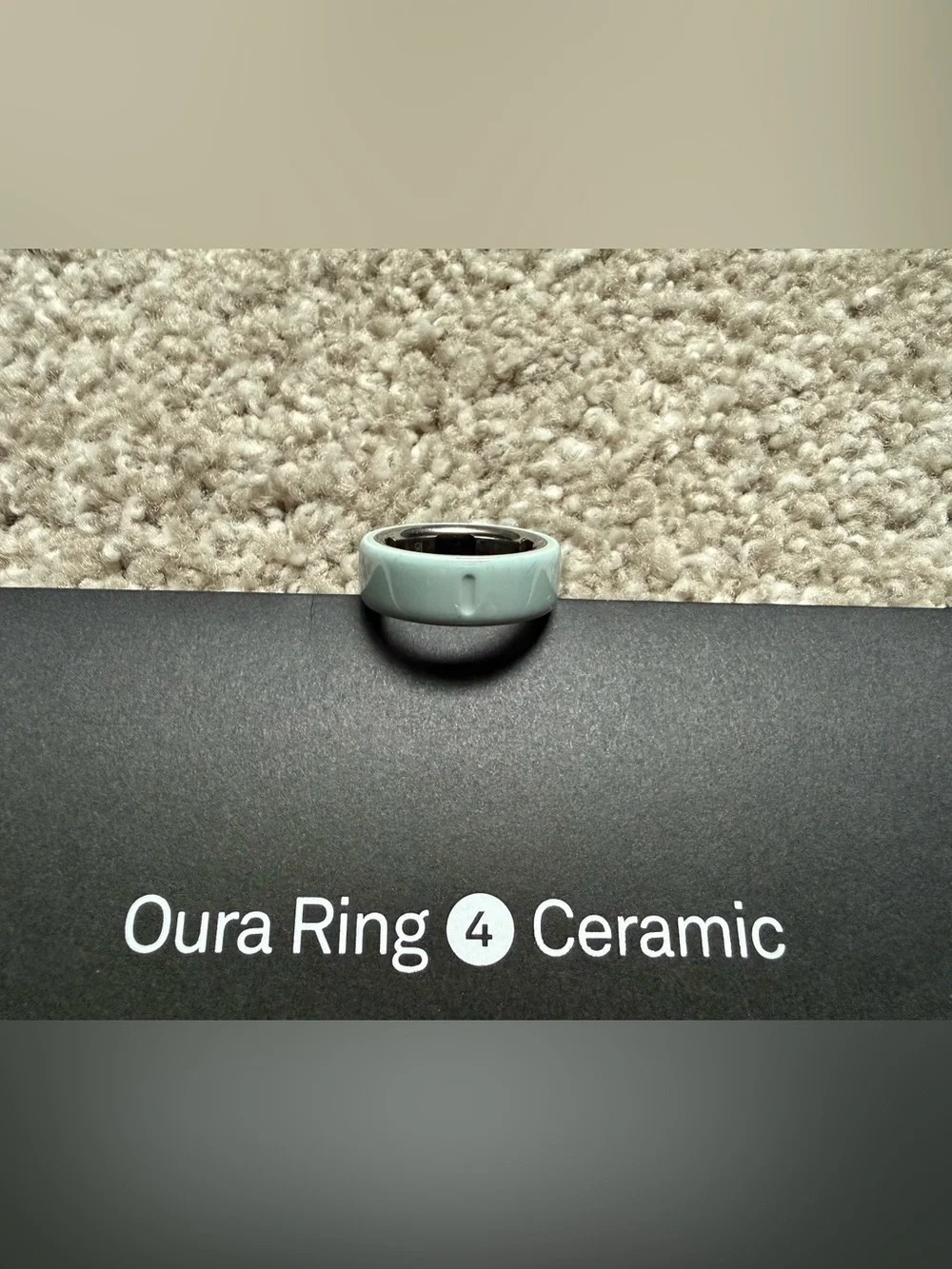 Oura Ring 4 Ceramic - Tide (Pastel Blue) - Size 8 - Complete Boxed Set